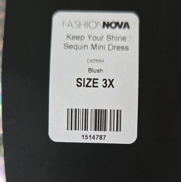 Keep Your Shine Sequin Mini Dress - Blush Pink NWT SZ 3X - Picture 5 of 6